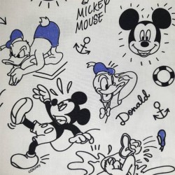 Tela algodón 100x100 para patchwork, mascarillas y gorros sanitarios Mickey y Donald